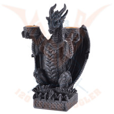 Drachen Kerzenhalter Kerzenständer Dragon Figur Gothic Drache WGT 766-2963