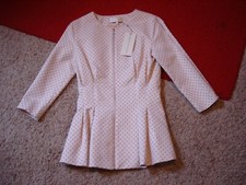 Nwt $1500 Christian Siriano 3/4 Zip Sleeve Peplum Jacquard Jacket Size 6 New