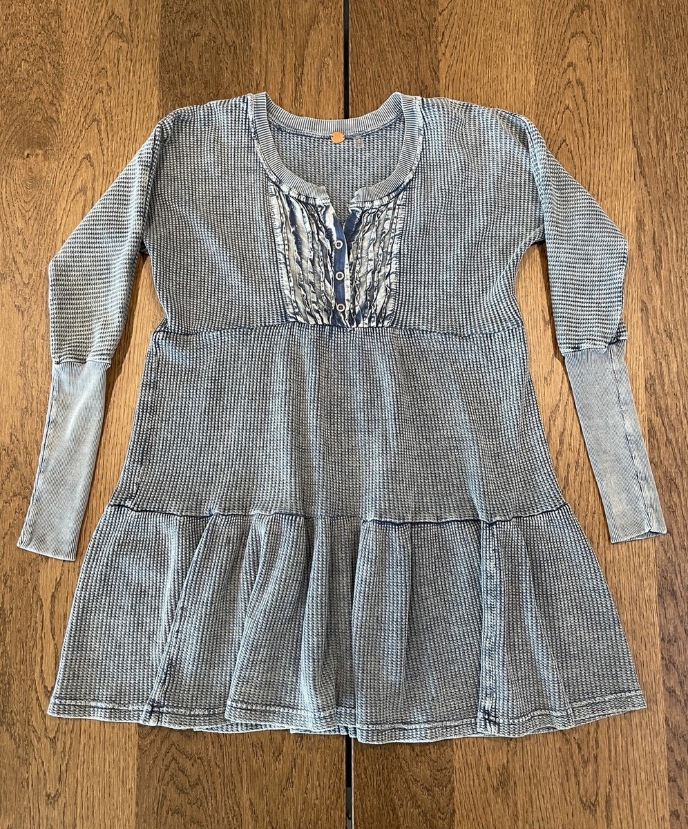 Free People Jolene Mini Dress - Blue - Xs Free People Jolene Mini Dress - Blue - Xs