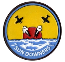 4.5" NAVY VFC-111/VF-111 SUNDOWNERS COLOR LEATHER PATCH