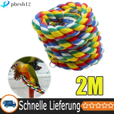 2M Papagei Kletterseil Vogelspielzeug für Papageien Bunte Baumwollseil Schaukel - Bild 1 von 4