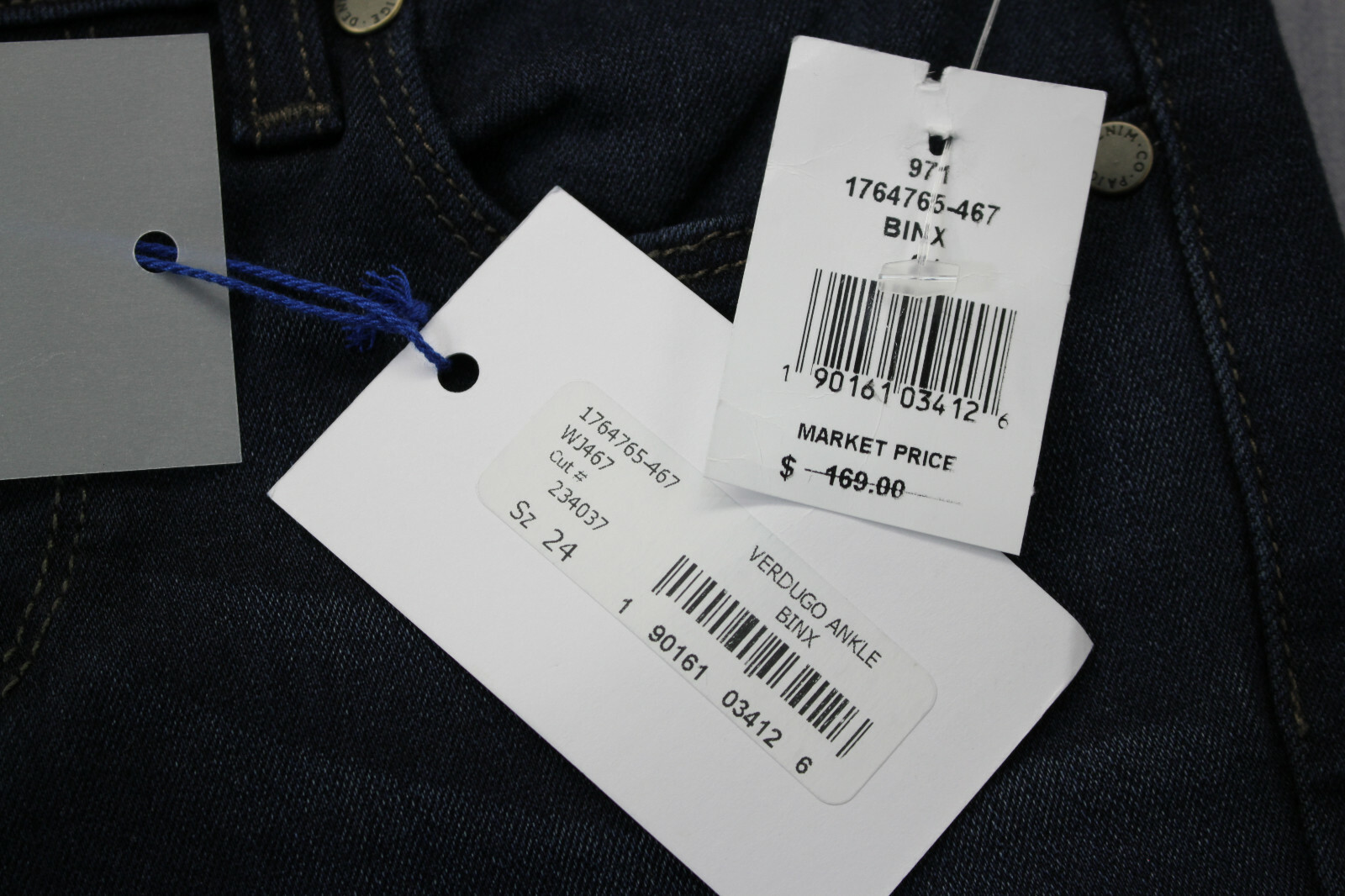 Paige Womens Binx Blue Verdugo Skinny 