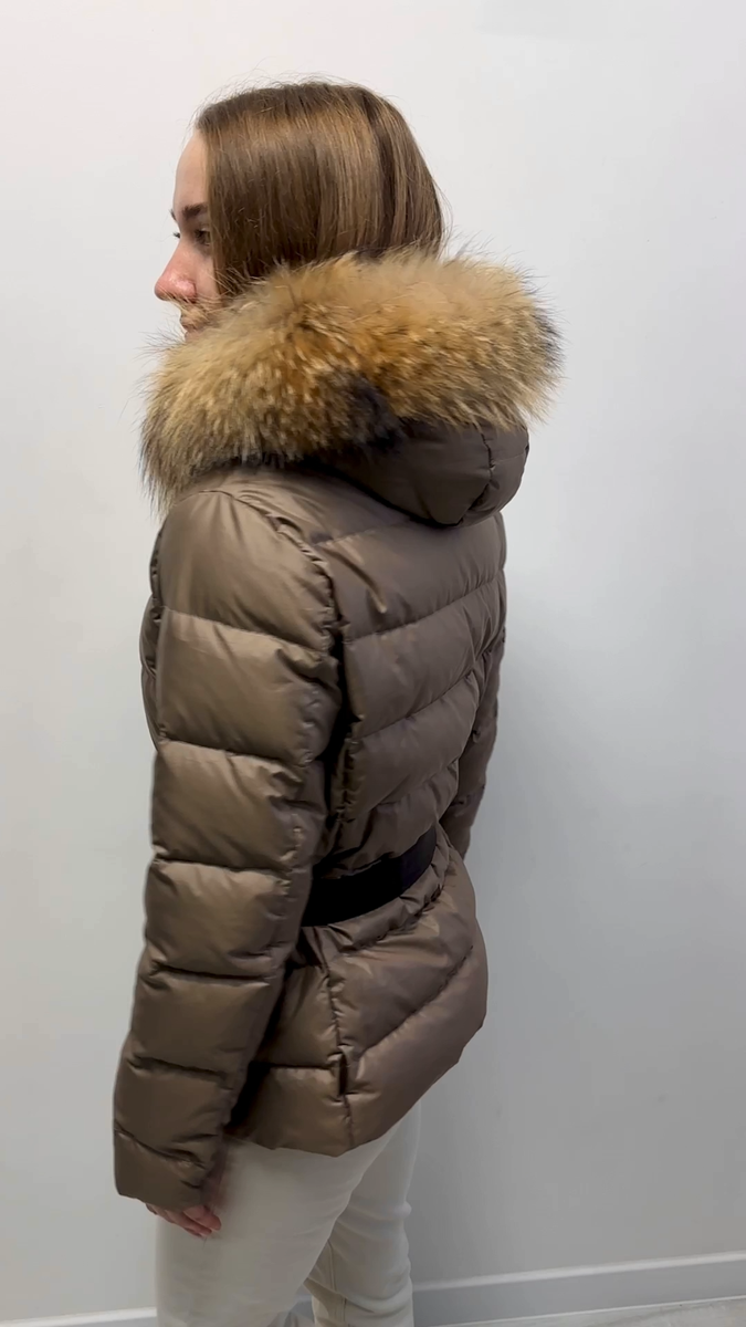 Women's MONCLER Angers Quilted Down Puffer Jacket Hooded Fur Women's MONCLER Angers Quilted Down Puffer Jacket Hooded Fur