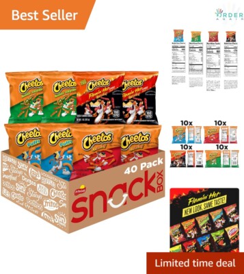 Cheese Flavored Snacks Variety Pack 40 Count Gluten Free Crunchy Hot Jalapeno