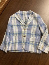 janie and jack light blue green plaid jacket blazer seaside celebration size 6