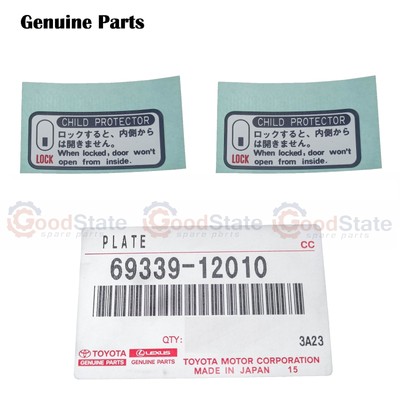 Genuine Hiace KLH28 KLH22 KLH18 KLH12 Rear Door Child Lock Warning Decal x2