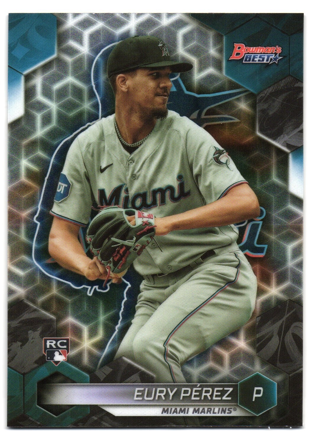 2023 Bowmans Best Base Rookie (RC) Eury Pérez #34 - Miami Marlins
