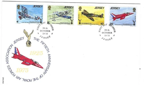 Jersey Comm/FDC  - 50th Ann of RAFs  - 1975 (JER139)