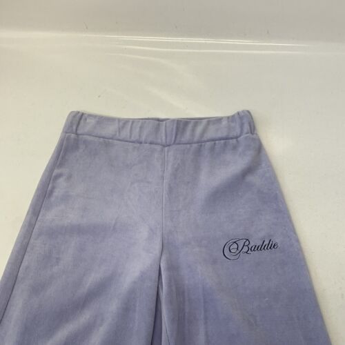 Abito Forever 21 Y2K in velluto viola medio crop top gamba larga pantaloni pull on - Foto 9 di 14