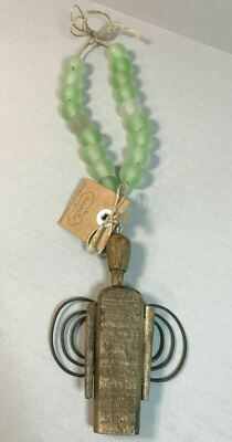 Mud Pie Angel Drift Wood Glass Beads Decorative Wall Hanger - NWT  FREE SHIP