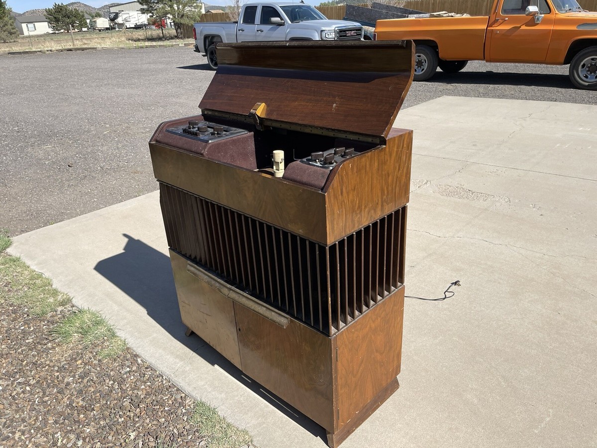 1940's Decca Decola Radiogram Cabinet Stereo Tube PX25 Amplifier