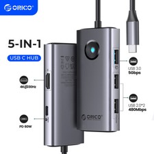 ORICO 5-in-1 Laptop Docking Station Type-C for Macbook ipad Pro/Air HD-MI 4K US
