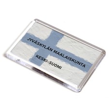 FRIDGE MAGNET - Jyvaskylan Maalaiskunta - Keski-Suomi - Finland Flag