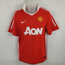 Manchester United Soccer Jersey FC Football Club AON Nike Red SS Shirt Mens S