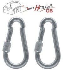 2 ganci a scatto carabina zincata 5 mm e chiusura cancello a vite OMAGGIO P+P