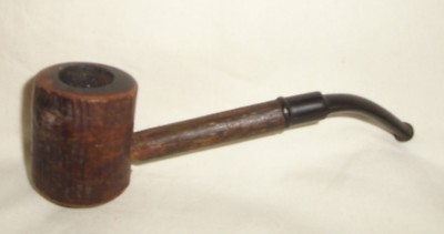 Handgefertigte Vintage Knotty Rindenoptik gebogene Pfeife 