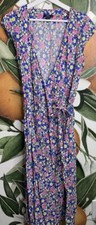 J Crew Women Small Dress Wrap Midi Floral Multicolor Short-Sleeve V-neck