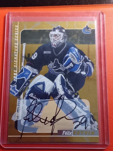 2000-01 Be a Player Signature Series Felix Potvin Gold Auto/Autograph,Canucks