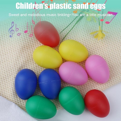 2PCS Plastic Egg Shakers Percussion Musical Egg Maracas Colors Easter