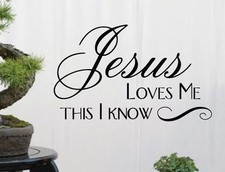 JESUS LOVES ME This I Know Wall Art vinyl Decals Car Window Christ God Bible