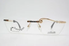 Vintage Silhouette 9609 Gold Multicolored Half-Rim Eyeglass Frame