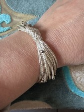 ⭐️ "Pulsera tejida de plata de ley Calgaro hecha en Italia 7"""