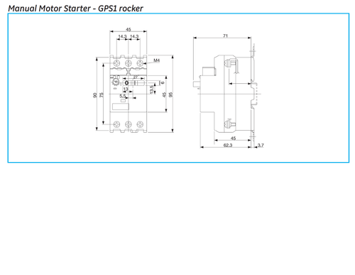 GE GPS1BSAE Motor Circuit Breaker 0.63-1A 100kA Thermal Magnetic 101215 rocker - Picture 5 of 12