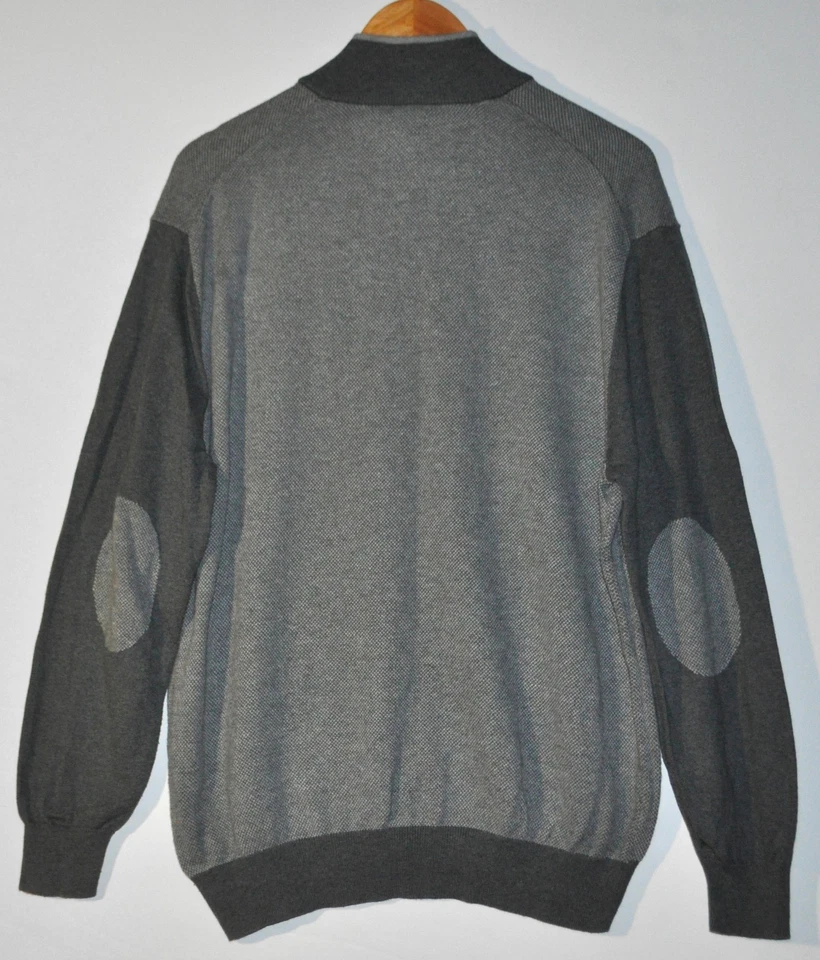 Jos. A. Bank Size XL Men's Gray Pullover Sweater 1/2 Zip Up Cotton Cashmere - Image 3 of 4