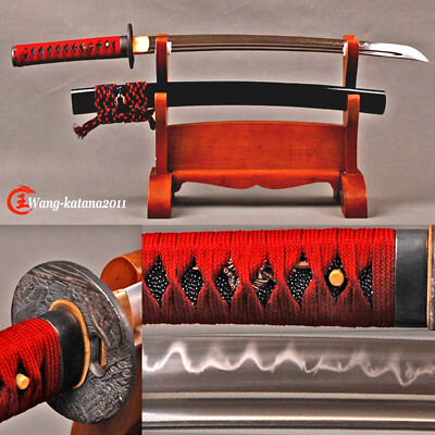 30'' Clay Tempered T10 Steel Japanese Samurai Wakizashi Sharp Sword Real Hamon