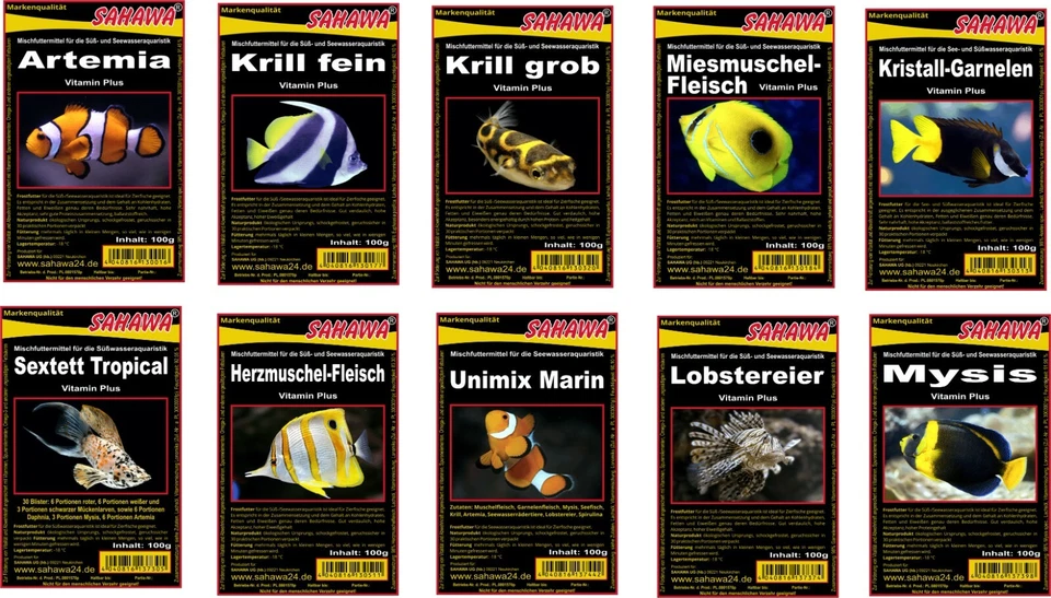 Fischfutter Meerwasser Frostfutter 30x100g Blister freie Auswahl per Mail
