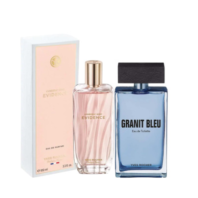 Yves Rocher Eau de Toilette Cuir Vétiver for Men and Naturelle for Women Set