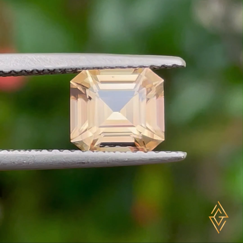 Natural Yellow Zircon 2.16 Cts Asscher Cut Loose Gemstone 7x6mm Set Jewelry - Video 1 of 1