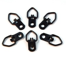Qty 100 Black Picture Frame Strap Hangers, D-Ring Style with 100 Screws