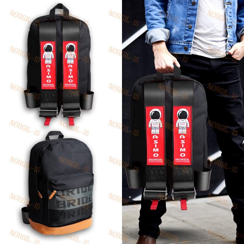 black leather harness backpack TEO+NG BAG DIMENSIONSHeight BACKPACK BLACK ASIMO RACING HARNESS