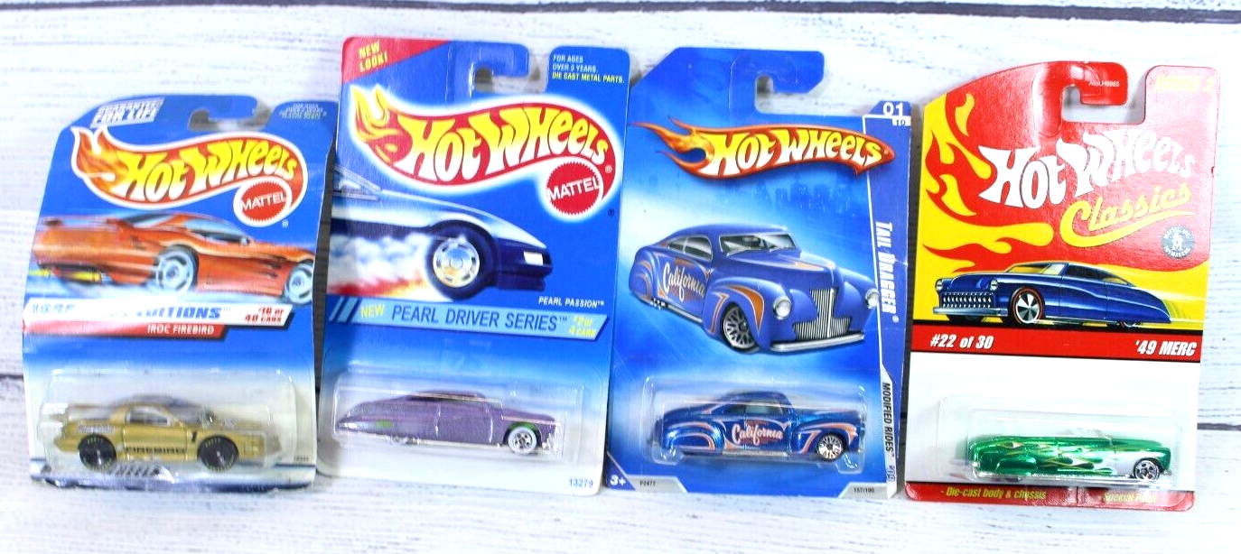 Hot Wheels Lot Of 4 -(3)-Low Rider Cars, (1)- Firebird 90's 2000's