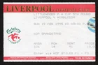 Football Ticket stub Liverpool Football Club v Wimbledon 1995 F A Cup 5th Round