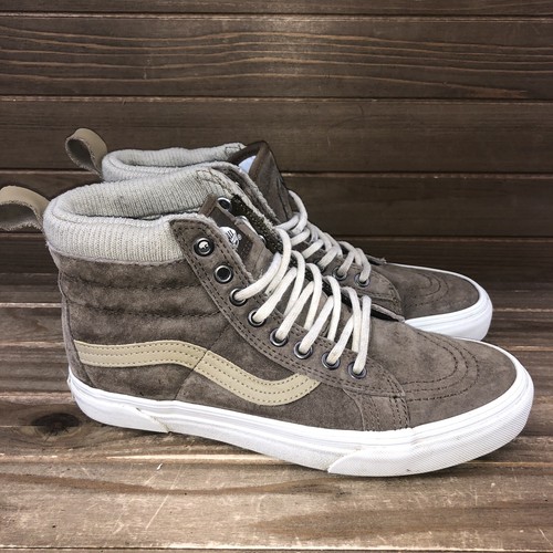 taupe high top vans