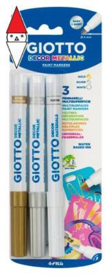 SCHREIBARTIKEL REIHE BLISTER 3 MARKER GIOTTO DECOR METALLICFARBEN