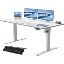 Höhenverstellbarer Schreibtisch Stehpult Elektrisch 140x70 Memory Funktion Weiß