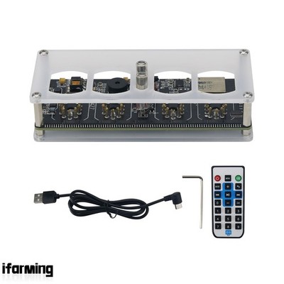 EI427|QS27 4-Bit Plug-in Type Nixie Glow Tube Clock Base+Speaker+WiFi Function