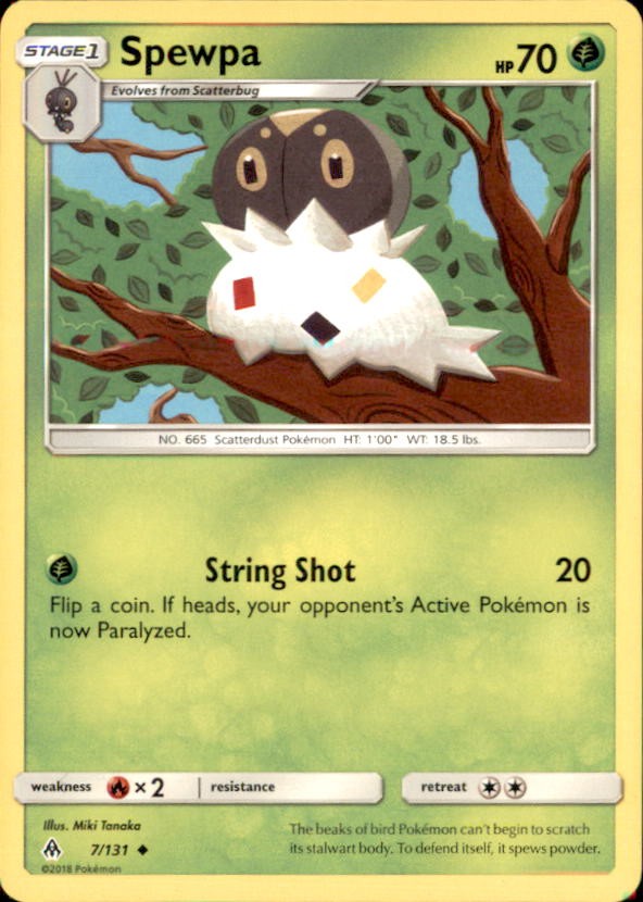 Pokemon Spewpa 7 /131 Forbidden Light Non-Holo 3 Card Lot