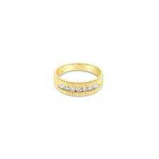 Mens Diamond Wedding Band 14k Yellow Gold