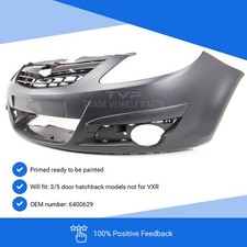 Fits Vauxhall Corsa D 3/5 Dr 2006-2011 Front Bumper Primed No Pdc & Washer Holes