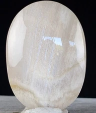 Blue Moonstone Palm Stone Crystal Palmstone Worry Gemstone White