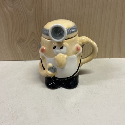 Ganz Novelty 3D Bald Doctor Dentist Coffee Mug Cup With Lid Ceramic