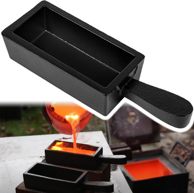 100 Oz Heavy Duty Troy Ounce Gold Bar Loaf Cast Steel Iron Ingot Mold for Meltin