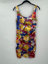 Bisou Bisou Womens Dress 4 Sleeveless Pleated Bandage Lined Mini Colorful Preppy