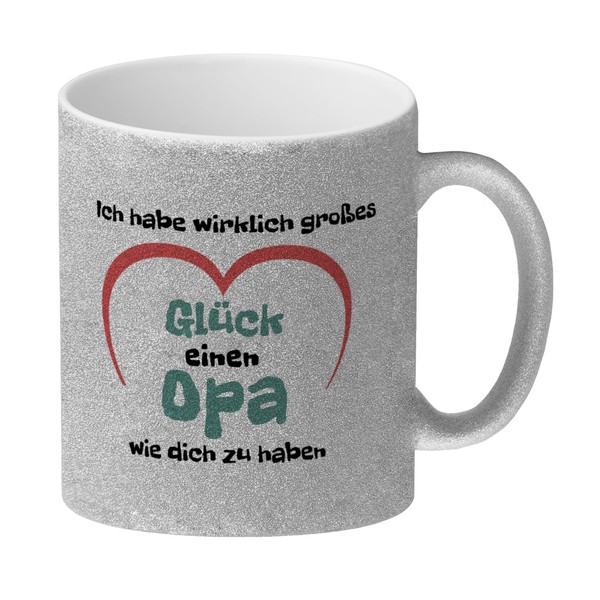 Ich Habe Wirklich GroßEs GlüCk Einen Opa Wie Dich Zu Haben Glitzer-Kaffeebecher-image