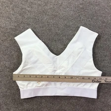 Tommie Copper Sports Bra Womens Large White Shoulder Support Zip Front Gym