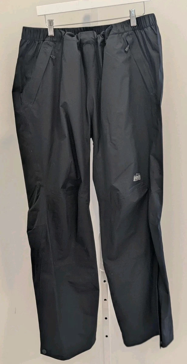 REI Pantalon Homme Grand Noir Pluie Coupe Vent E1 Éléments Nylon